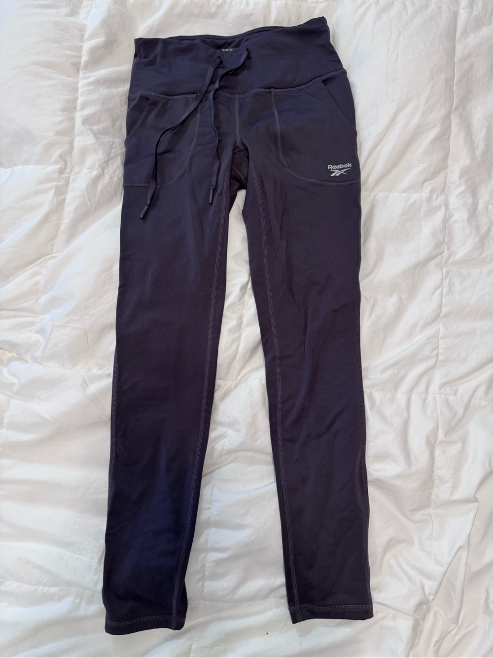 Reebok Purple Drawstring Performance Leggings